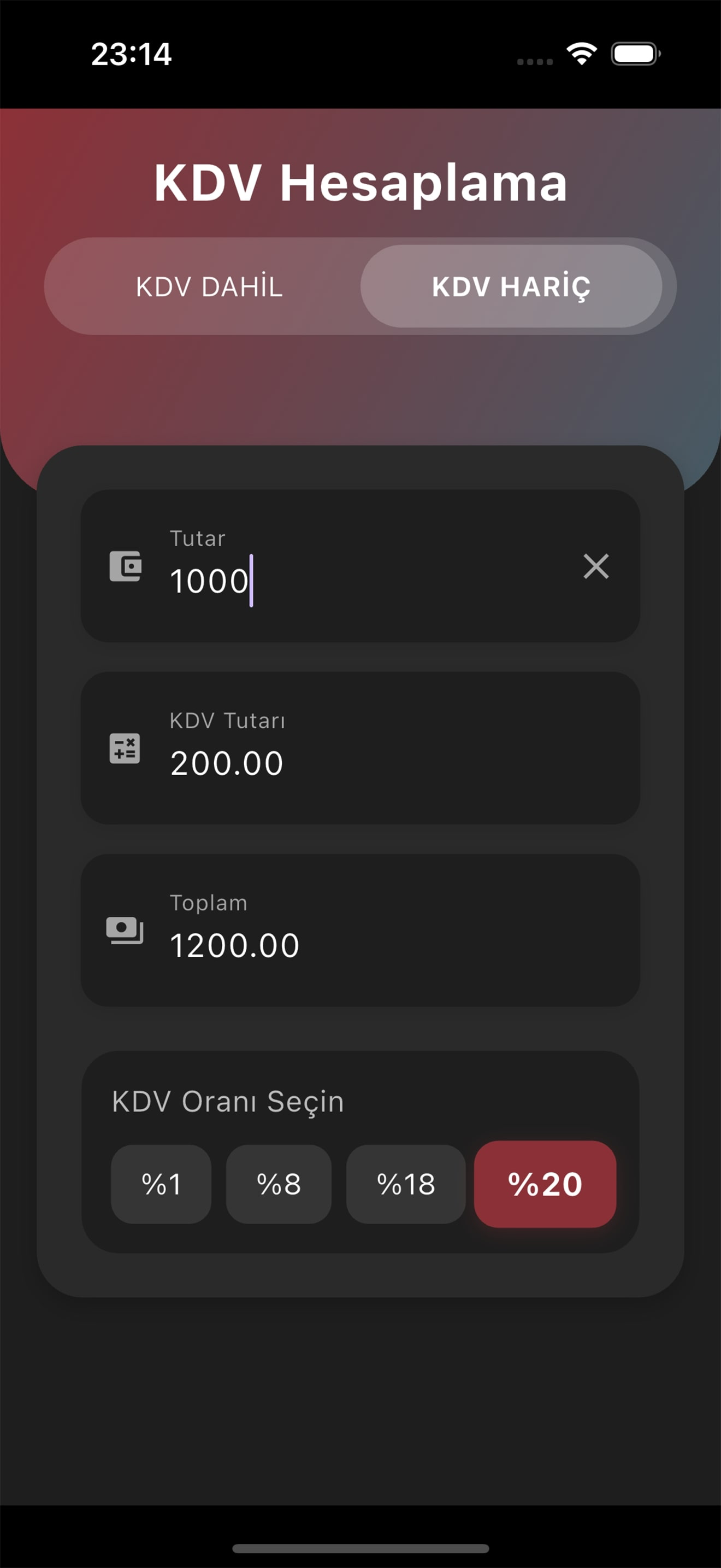 KDV Hesap Makinesi