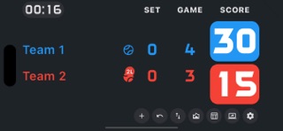 Padel scoreboard screenshot