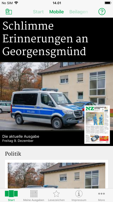 Nürnberger Zeitung E-Paper Screenshot