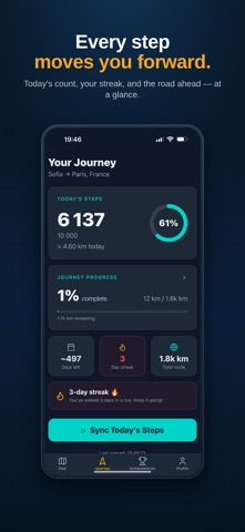Walk The World – Step Tracker Screenshot 2 of 6