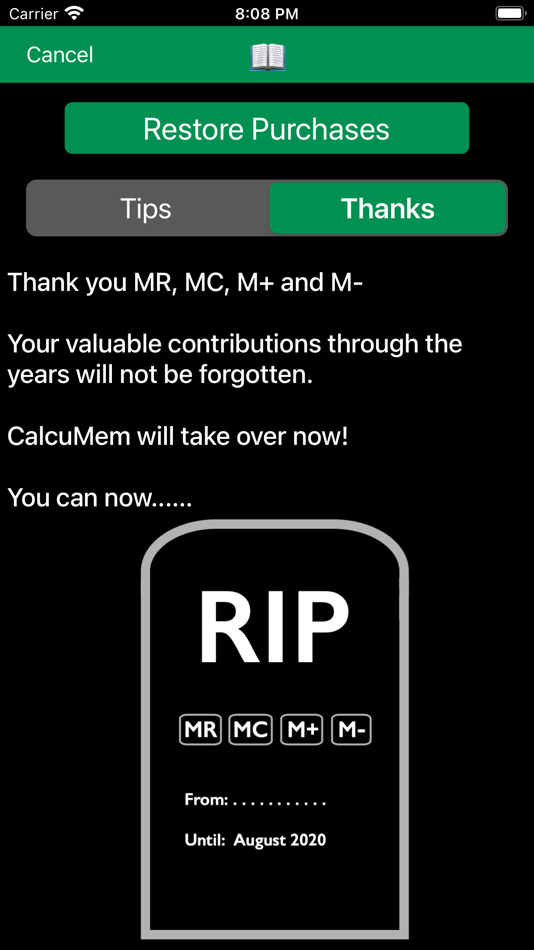 #5. CalcuMem (macOS) 由: Mohamed Asser Reda