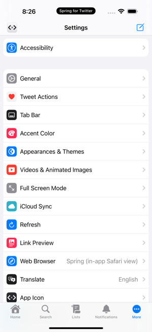 ‎Spring mini for Twitter Screenshot