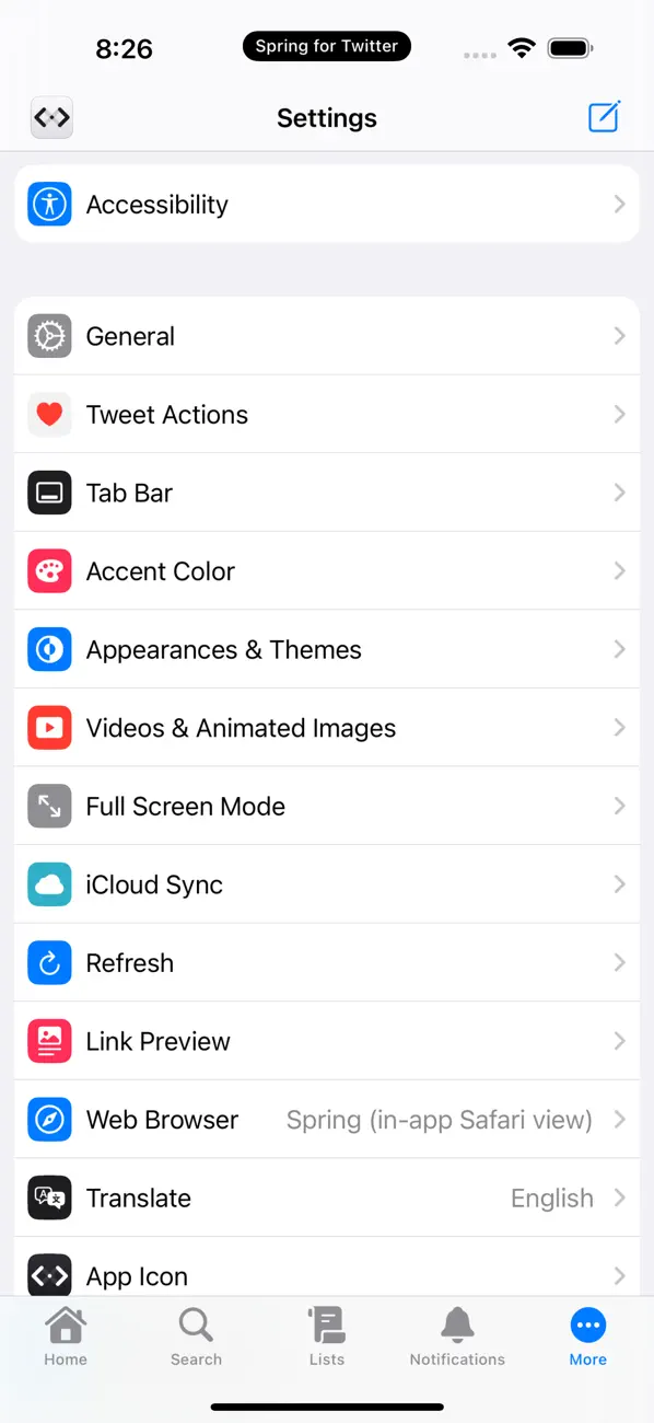 #4. Spring mini for Twitter (iOS) Által: Junyu Kuang