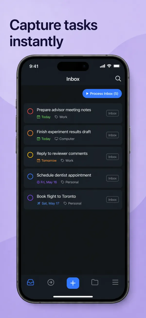 Screenshot #1 pour Mindwtr - GTD Task Manager