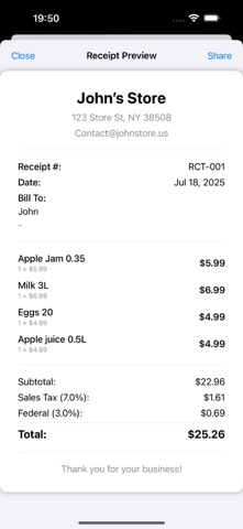 POSibility - Reciept Generator screenshot