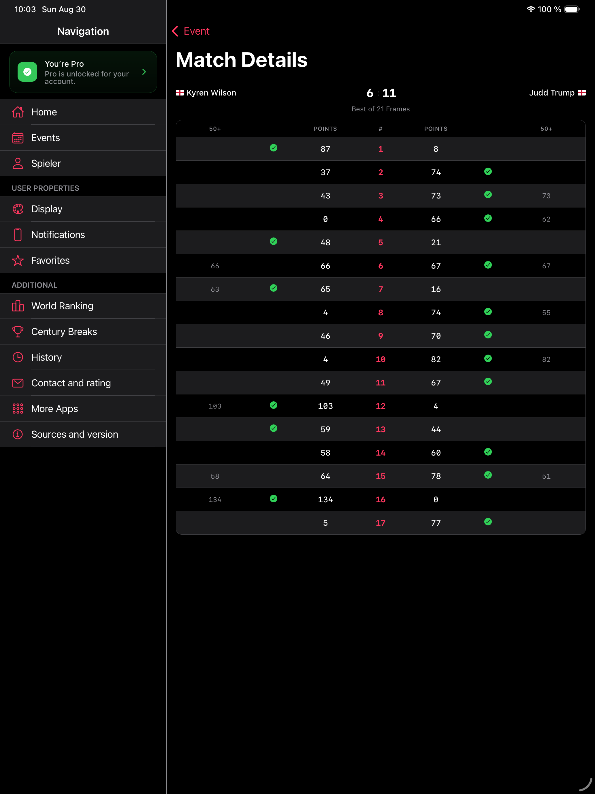 Snooker Stats screenshot 14