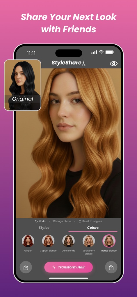 StyleShare: Hair Color Changer - Gli utenti possono sperimentare "audaci colorazioni rosso zenzero" e scegliere tra diverse "varianti di biondo e ramato" per trovare il look perfetto da condividere con amici o stilisti.