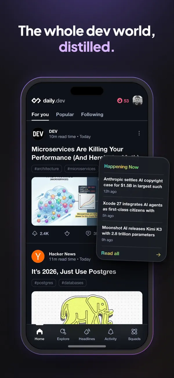 Screenshot #1 pour daily.dev