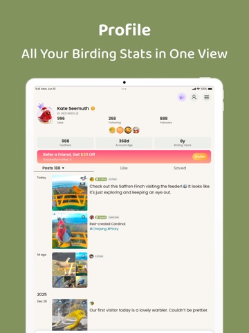 COOLFLY：Free Bird ID&Community iPad screenshot