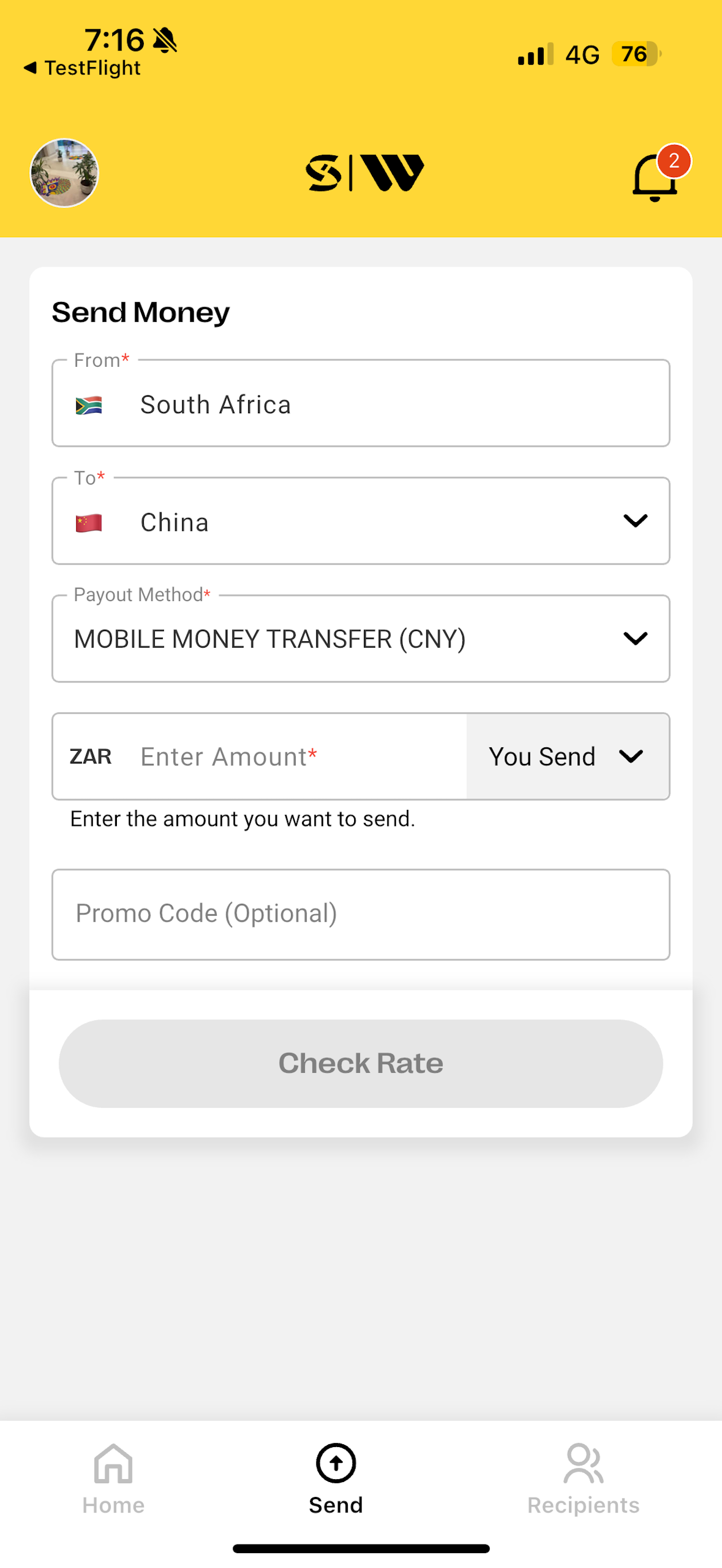 Western Union App by Sasai