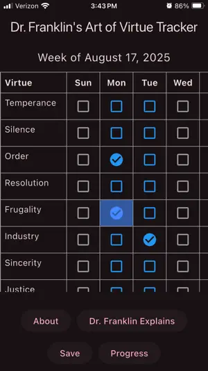 Art of Virtue Tracker screenshot 2