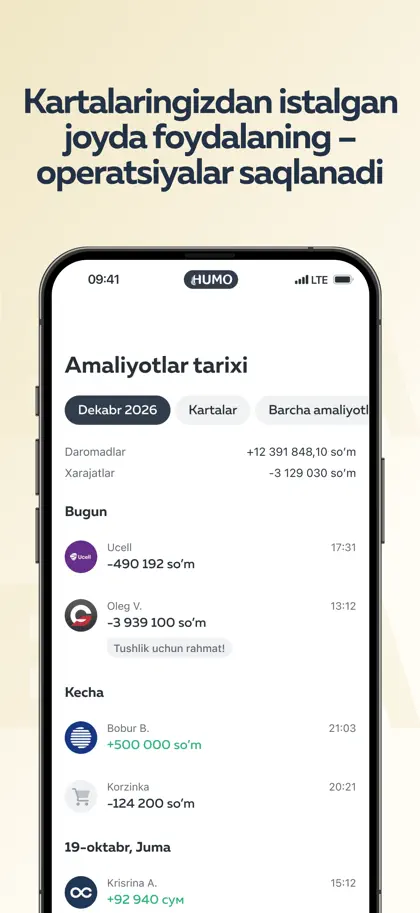 Screenshot 4 di 6 di HUMO PAY: HUMO kartalari uchun