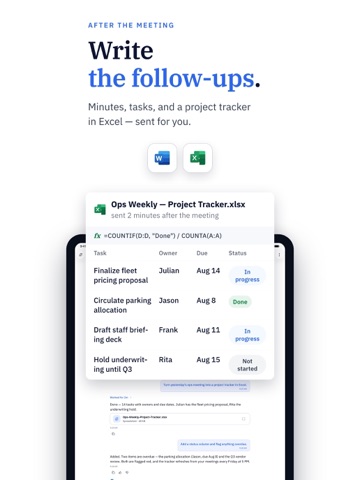 Meeting.ai: Agent for Work iPad screenshot