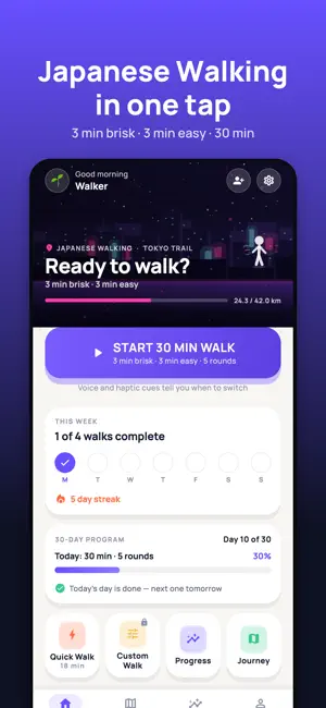 Japanese Walking: Timer & Plan screenshot 1