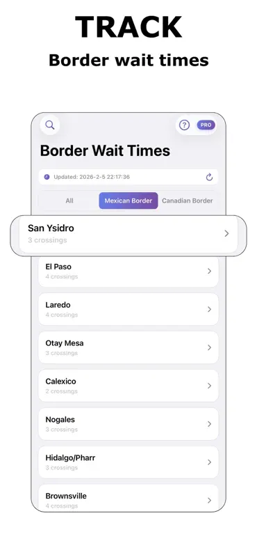 Border Wait Times - CBP screenshot 1 of 3