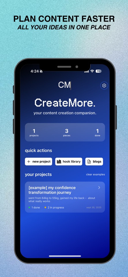 CreateMore: AI Content Planner screenshot 1