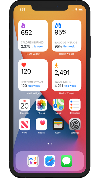 Screenshot #1 pour Health Widget App Pro