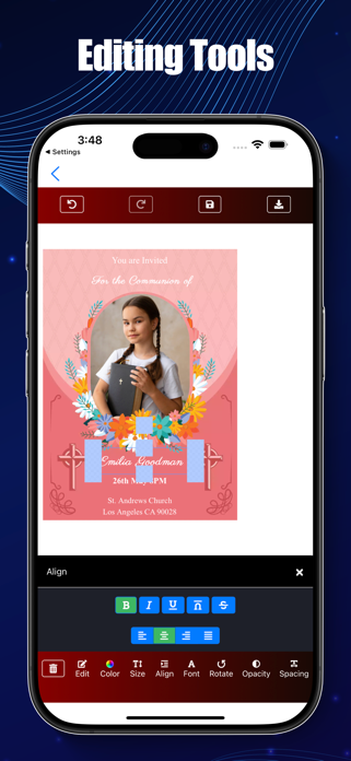 Baptism Invitation Card Maker Screenshot 4 of 5