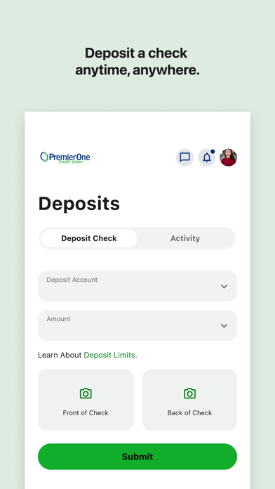 PremierOne Credit Union Screenshot