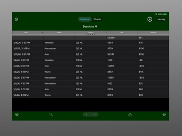 Sessions - Poker Tracker iPad screenshot