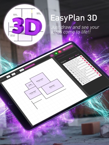EasyPlan 3D - Build Home floor iPad screenshot