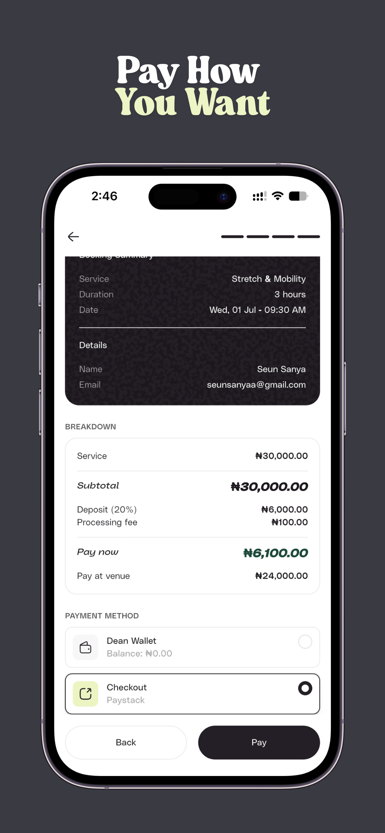 Dean: Book Classes & Pay screenshot 3