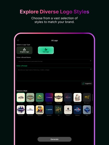 AI LOGO : Design Creator Maker iPad screenshot