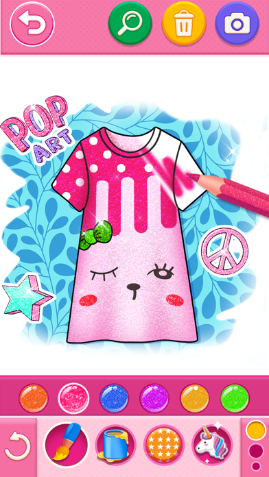 Glitter Dress Coloring Game Screenshot