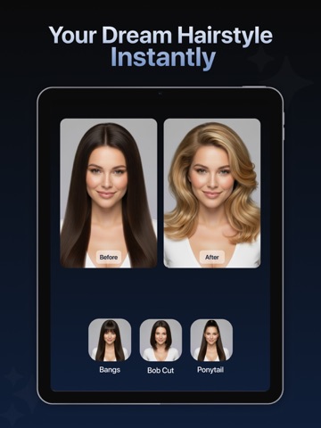 Hairly AI: Hairstyle Try On iPad screenshot