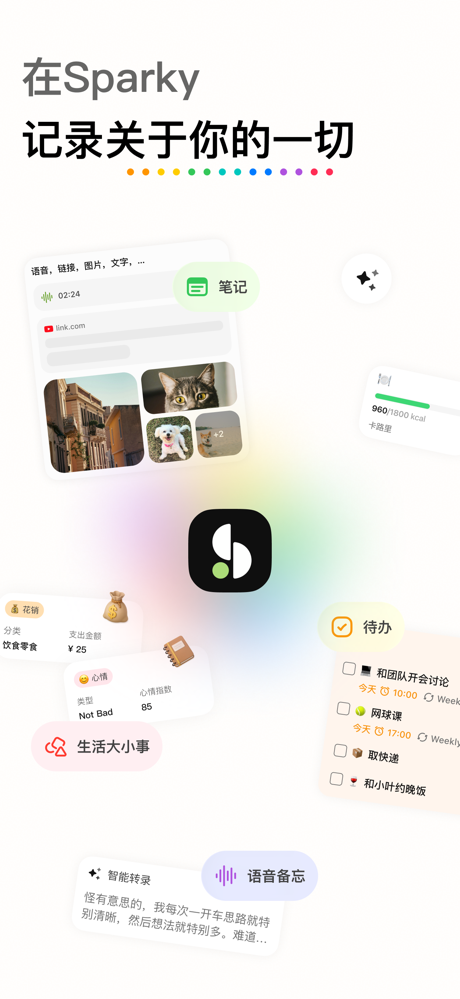 Sparky：任务/目标/专注/笔记/语音/待办/习惯/日记 screenshot 1