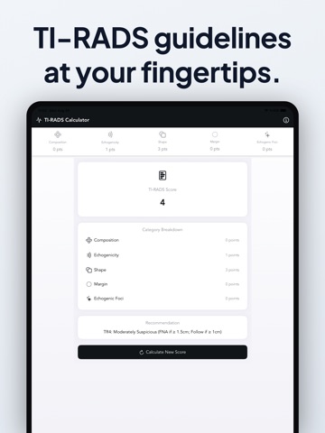 Easy TI-RADS Calculator iPad screenshot