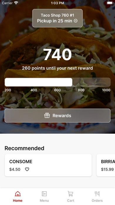 Screenshot 1 of Taco shop 760 App