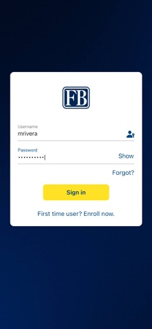 FB Mobile Banking Screenshot 1 of 4