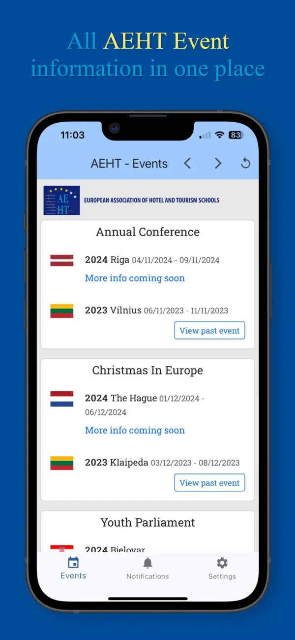 Screenshot #1 pour AEHT Events