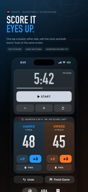 Hoops Basketball Scoreboard screenshot 1