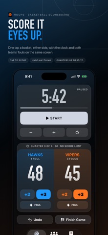 Hoops Basketball Scoreboard Screenshot 1 of 9