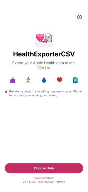 HealthExporterCSV screenshot 1