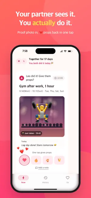 DuoDone: Couple Workout Proof screenshot 1