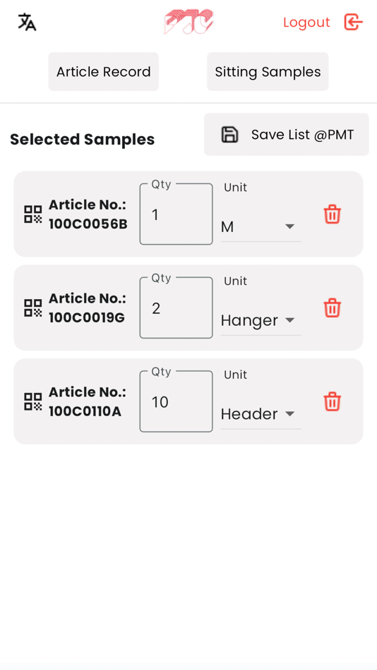 #6. Sample Select (iOS) 由: Paramount Textiles Limited