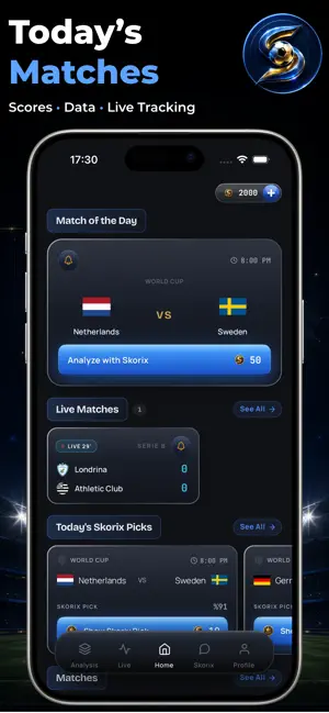 Skorix: Live Score & Analysis iPhone screenshot 5