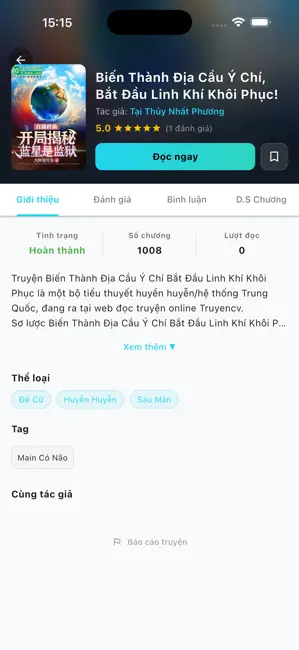TruyenCV - Mê Truyện Chữ Mới iPhone screenshot 2