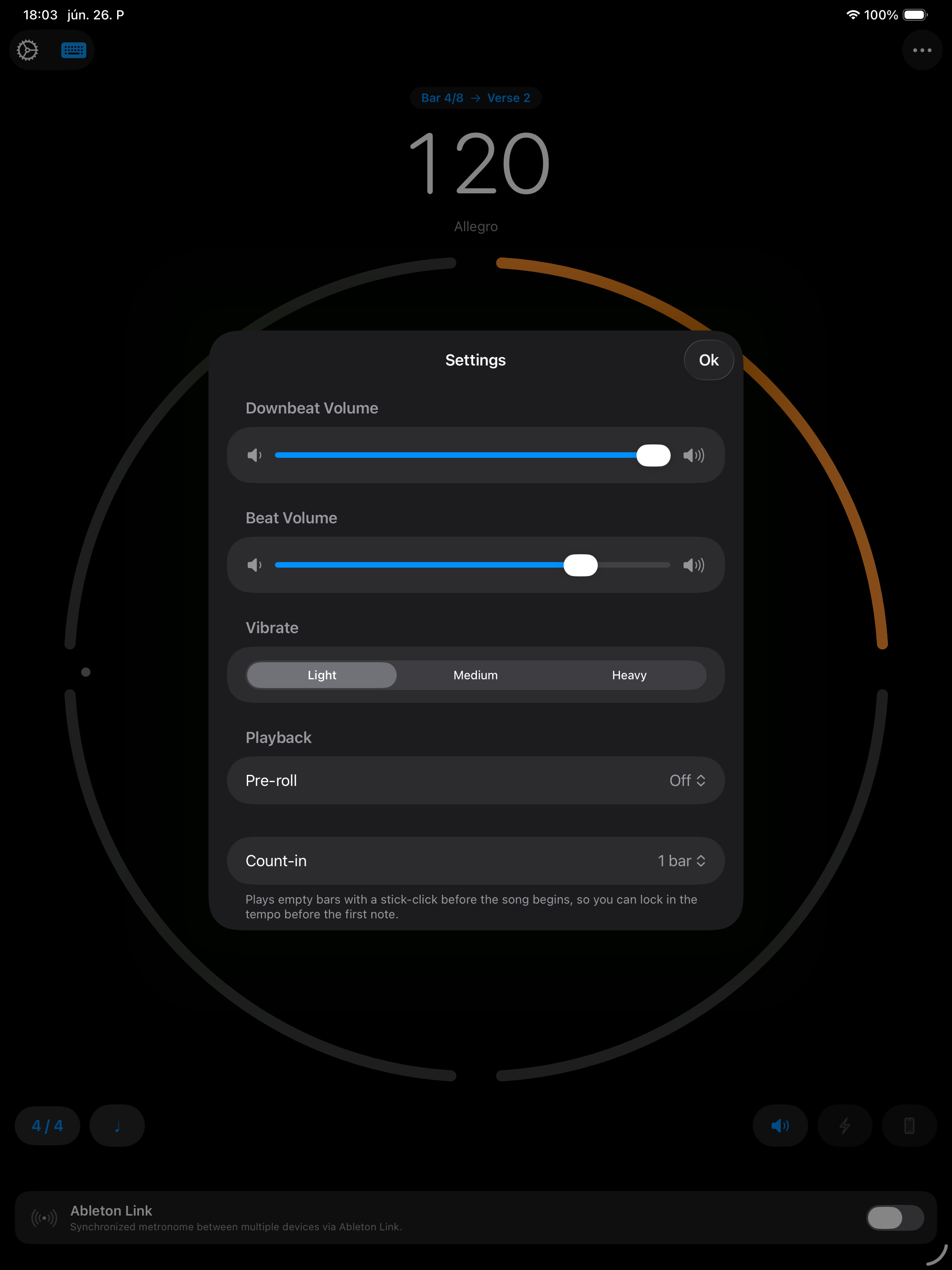 Band Metronome: Tempo, Setlist