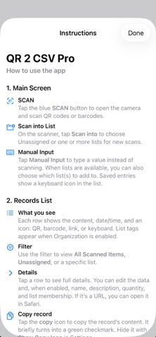 QR 2 CSV Pro Screenshot 5 of 10
