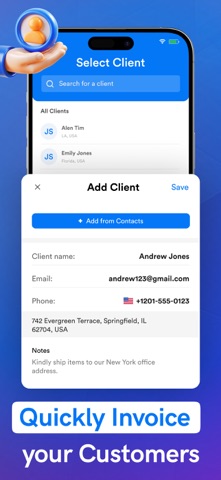 Simple Invoice: Bill & Receipt iPhone screenshot