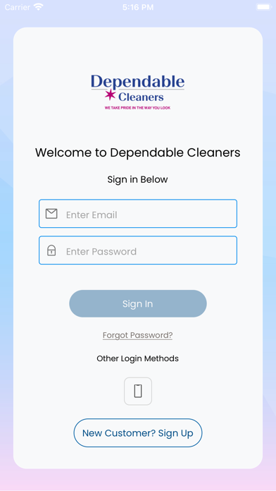 Dependable Cleaners Screenshot