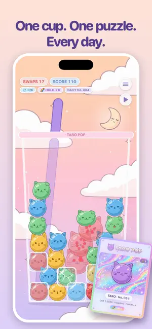 Taro Pop: Boba Cat Puzzle screenshot 1