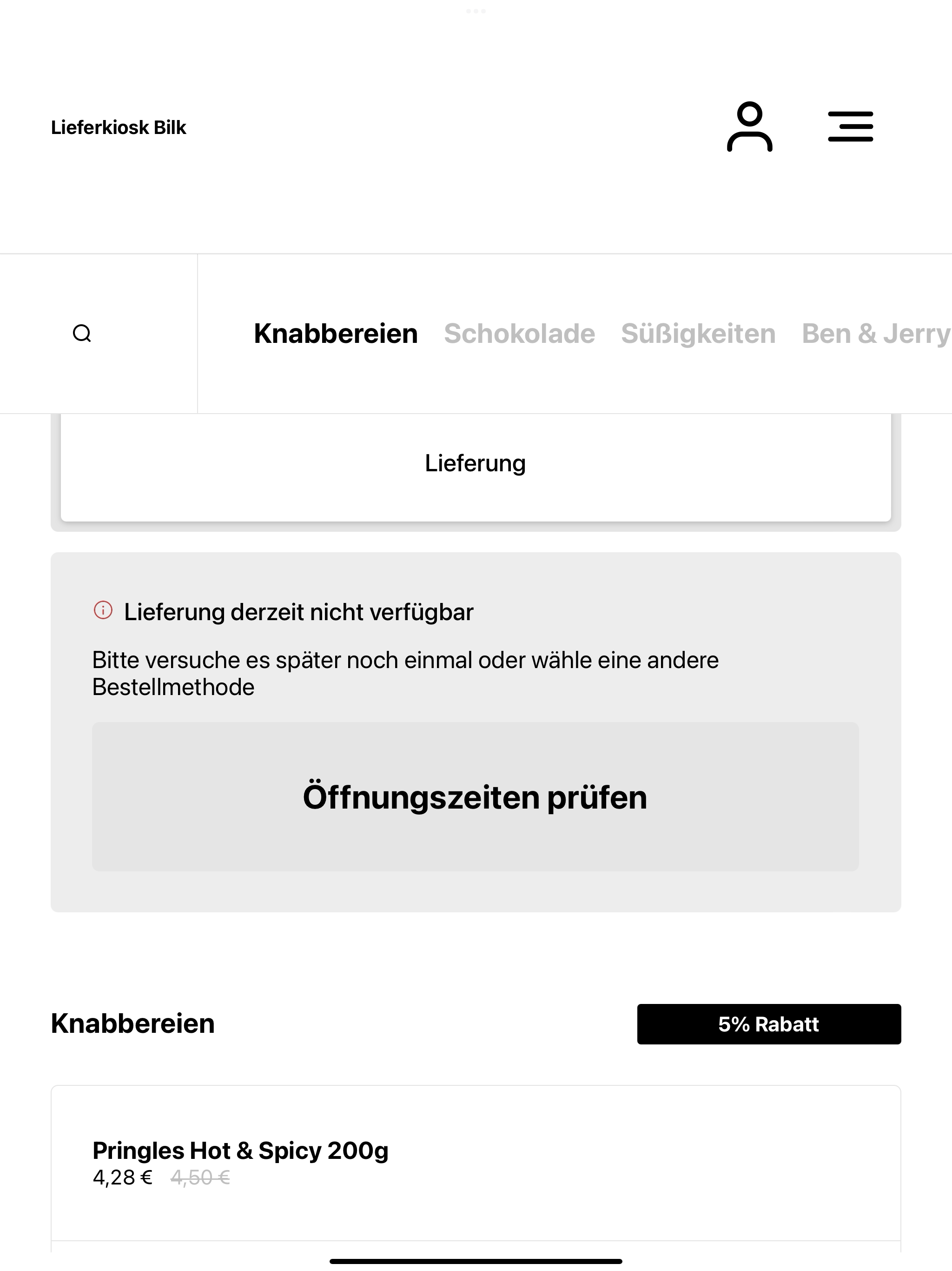 Lieferkiosk Bilk