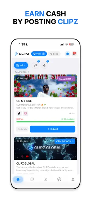 CLIPZ - Get paid for views screenshot 1