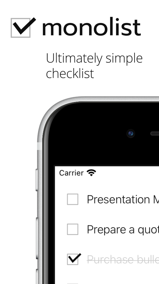 #1. monolist - simple checklist (iOS) Podle: Kazuhiro Sawamura
