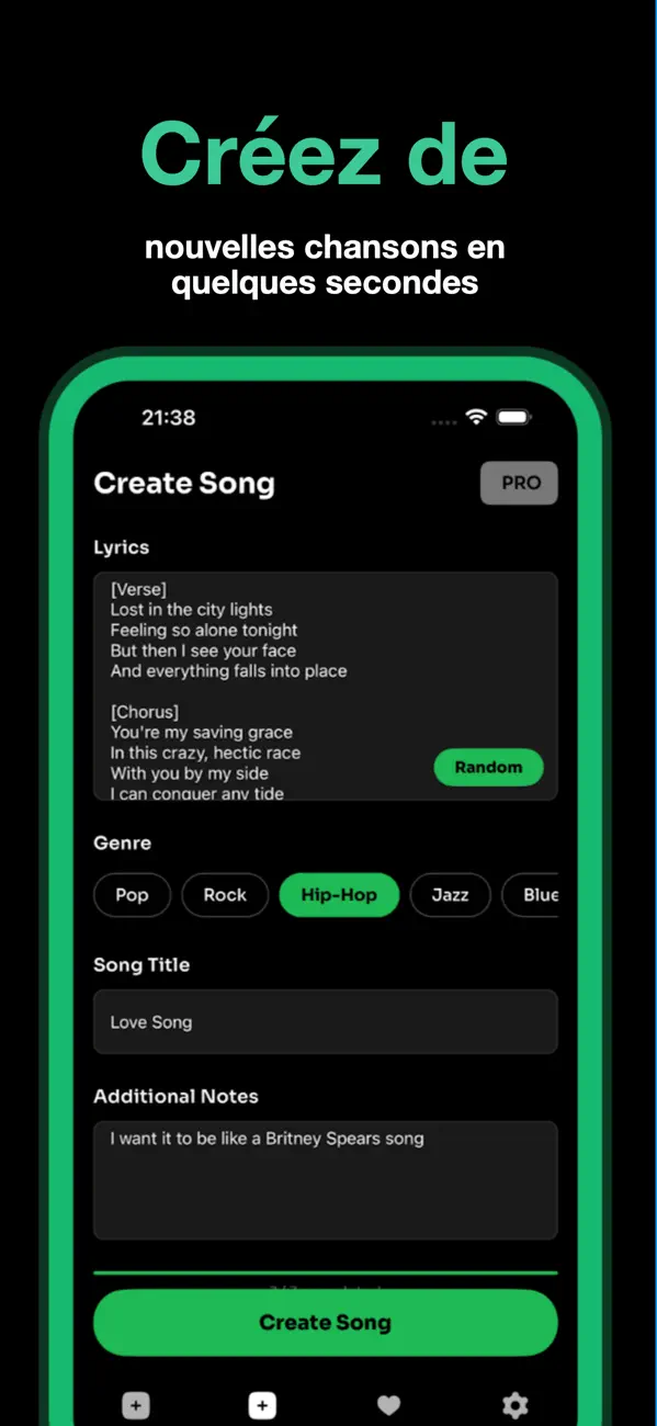 Screenshot #2 pour Song & Lyric Generator AI